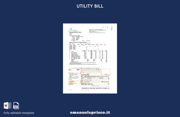 modello di bolletta delle utenze di Slovenia Infrastruktura Bled stile verificat